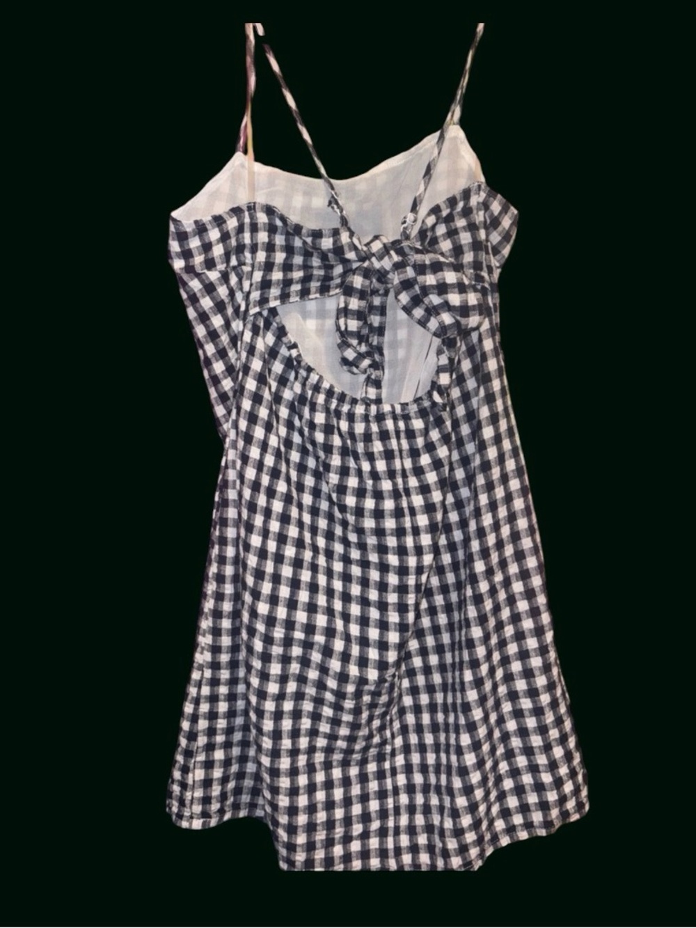 AE Gingham Tie-Back Linen/ Cotton Blend Mini Dress NEW!! - Picture 6 of 10